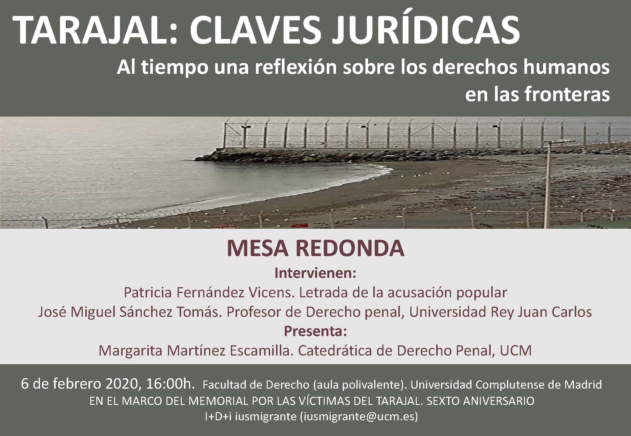 Tarajal: claves jurídicas, Mesa Redonda. 06/02/2020, 16:00h. - 1